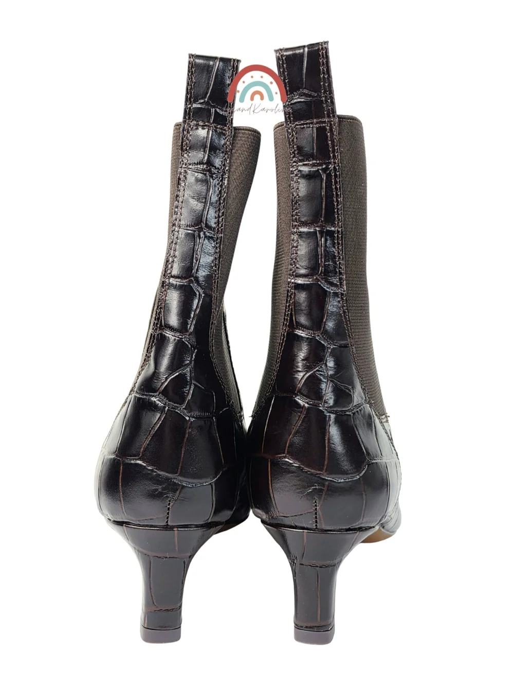 New! Madewell The Dimes Chelsea Boot in Embossed Croc Leather Coffee Bean